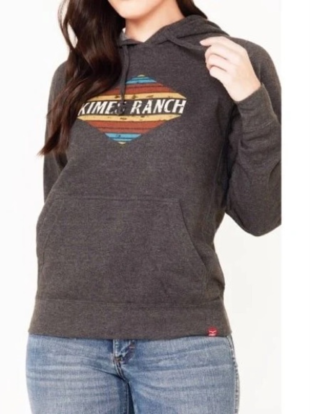 KIMES RANCH HOODIE EL PASO PULLOVER Medium gray sweatshirt western rodeo cowgirl